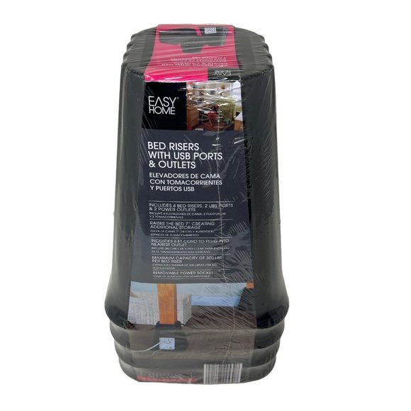 Easy Home Bedding Easy Home Bed Risers With Power Outlet And Usb